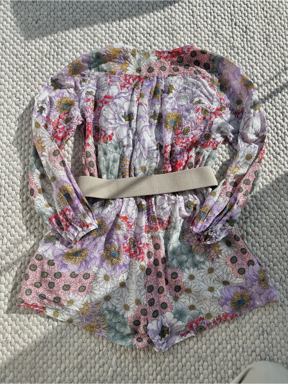 Zimmermann Floral Print Romper with Butterfly Belt - Picture 3 of 8